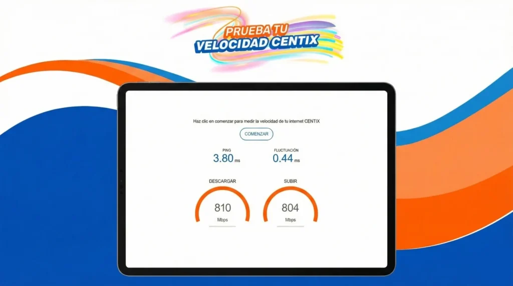 Resultado de prueba de test de velocidad de internet